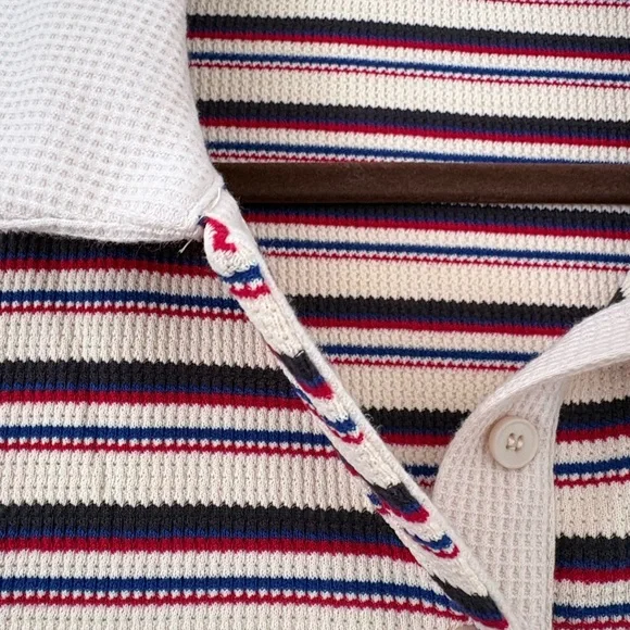 Striped Women's Sweater - Cream, Brown, Red - Picture 2 of 3